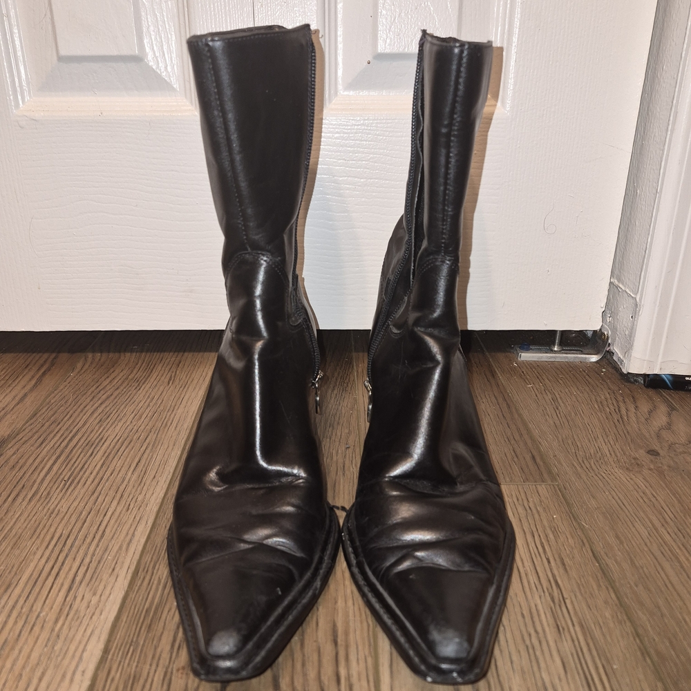 Harley-Davidson Black Leather Pointy Boots